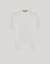 Canali Cream Pure Cotton T-shirt With Side Slits In White
