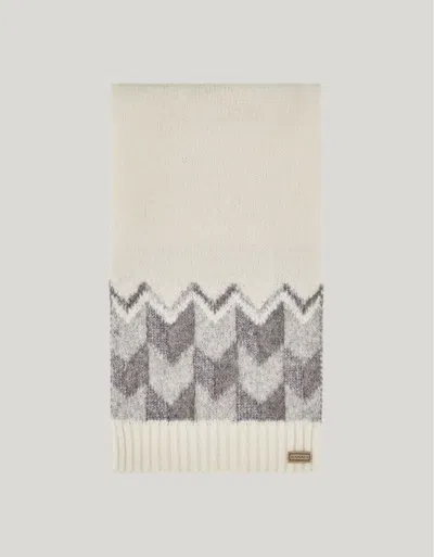 Canali Cream Scarf With Gray Tones In An Alpaca Blend In White