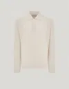 Canali Cream Wool And Cashmere Polo Shirt With Lambskin Details In Neutral