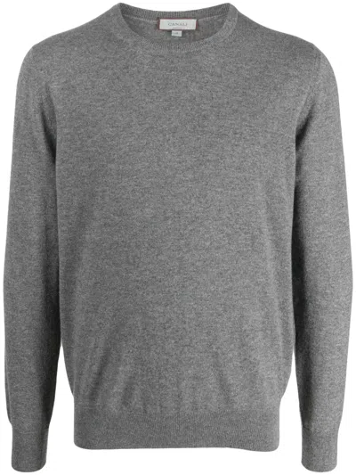Canali Crew-neck Cashmere Jumper In Grey