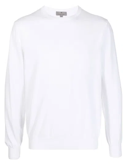 Canali Crew-neck Jumper In White