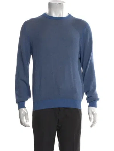 Pre-owned Canali Crew Neck Long Sleeve Pullover In Blue
