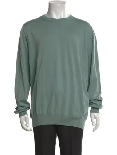 Pre-owned Canali Crew Neck Long Sleeve Pullover In Green
