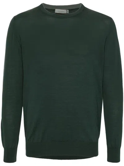 Canali Crew-neck Merino-wool Jumper In Green