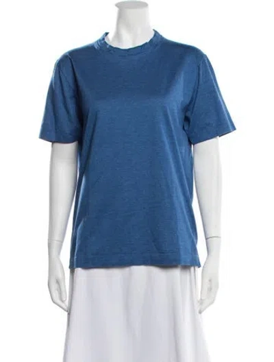 Pre-owned Canali Crew Neck Short Sleeve T-shirt In Blue