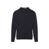 Canali Crew Neck Sweater In Virgin Wool In Black