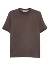 Canali Wool And Silk-blend T-shirt In Brown