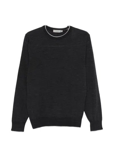 Canali Crew-neck T-shirt In Gray