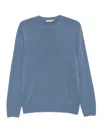 Canali Crew-neck Wool Sweater In Blue