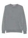 Canali Crew-neck Wool Sweater In Gray