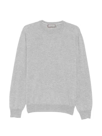 Canali Crew-neck Cashmere Sweater In Gray