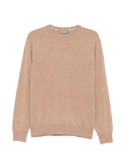 Canali Crew-neck Long-sleeve Sweater In Neutrals