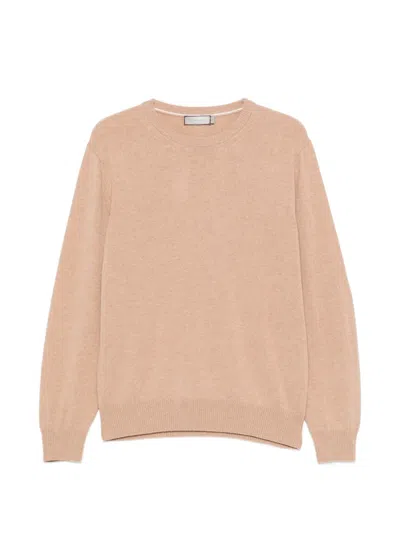 Canali Crew-neck Ribbed-trim Sweater In Neutral