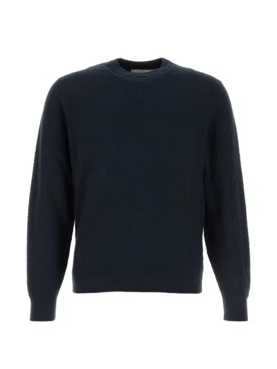 Canali Textured Cotton-blend Jumper In Orange
