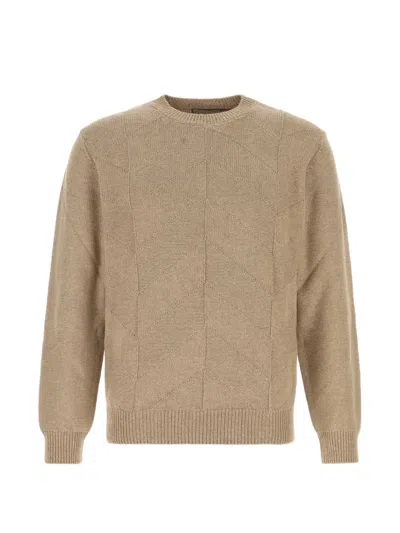 Canali Crew-neck Sweater In Brown