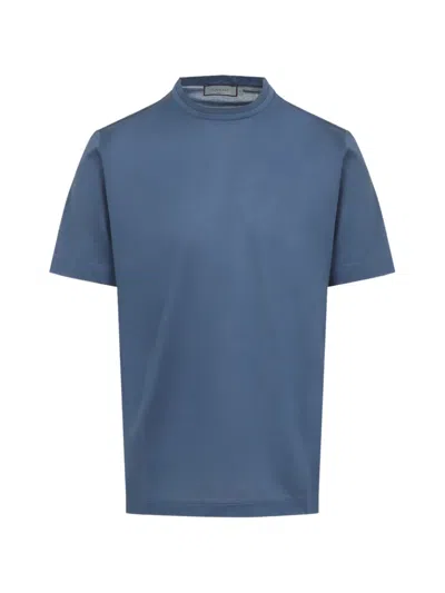 Canali Cotton-jersey T-shirt In Blue