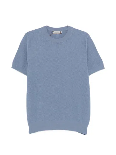 Canali Crew-neck T-shirt In Blue