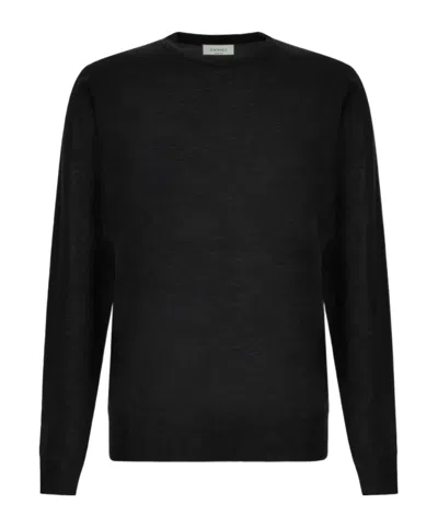 Canali Crew-neck Wool Sweater In Animal Print