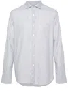 Canali Cutaway-collar Striped Shirt In 灰色