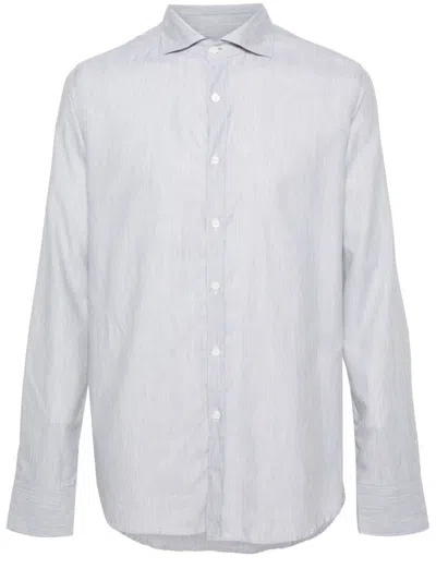 Canali Cutaway-collar Cotton Shirt In 灰色