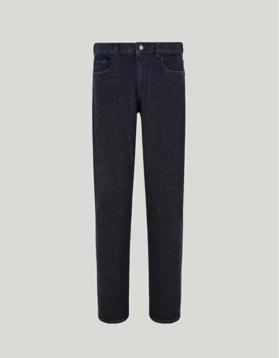 Canali Dark Blue Comfort Cotton And Cashmere Denim Regular-fit Jeans