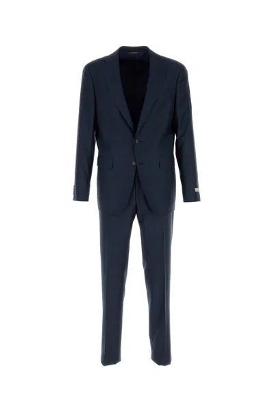 Canali Dark Blue Wool Suit