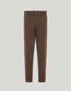 Canali Dark Brown Tapered Fit Comfort Cotton Twill Chinos In Brown