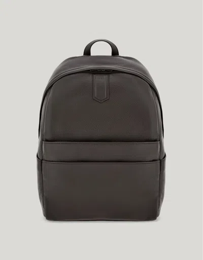 Canali Dark Brown Tumbled Calfskin Backpack