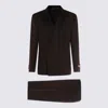 Canali Dark Brown Wool Suits In Brown