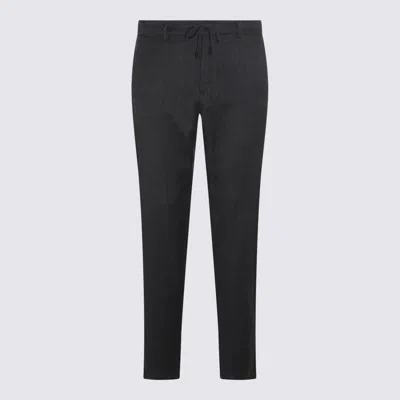 Canali Dark Grey Cotton Pants In Black