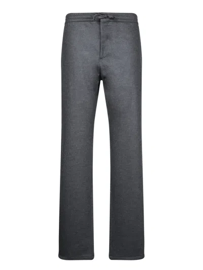 Canali Dark Grey Flannel Trousers