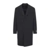 Canali Tailored Wool Coat With Classic Notch Lapel In Black
