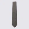 Canali Dark Grey Wool Tie In Gray