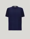 Canali Dark Navy Cotton T-shirt In Blue