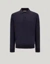 Canali Dark Navy Polo In Wool-silk-cashmere Blend In Blue