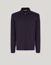 Canali Dark Navy Pure 120's Impeccabile Wool Polo Shirt In Blue