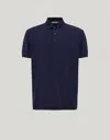 Canali Dark Navy Pure Cotton Polo Shirt With Sail Collar In Blue