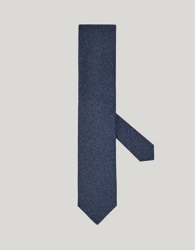 Canali Denim Blue Silk Jacquard Tie