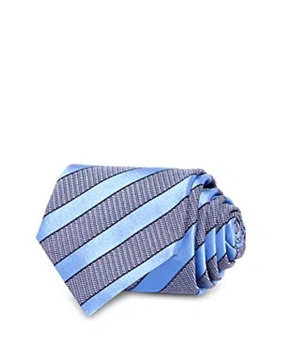 Canali Diagonal Stripe Silk Classic Tie In Blue