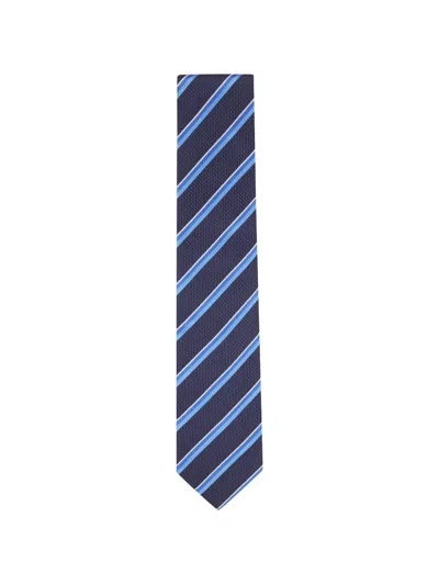 Canali Diagonal-stripe Jacquard Tie In Blue