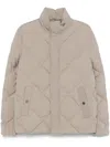 Canali Diamond-quilted Jacket In Neutrals