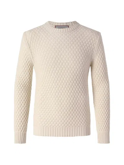 Canali Diamond-knit Crew-neck Sweater In Pink