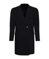 Canali Black Wool Coat In Black