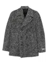 Canali Double-breasted Herringbone Coat In Gray