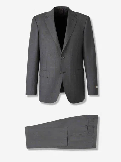Canali Double-breasted Suit In Gray