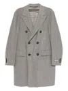 Canali Double-breasted Wool Coat In Gray