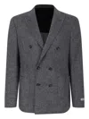 Canali Double-breasted Wool Suit In Gray
