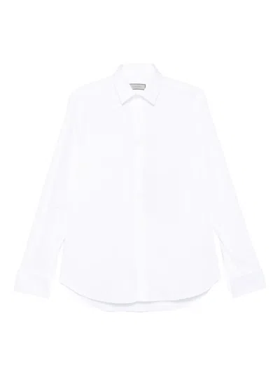 Canali Double-cuff Cotton Shirt In White