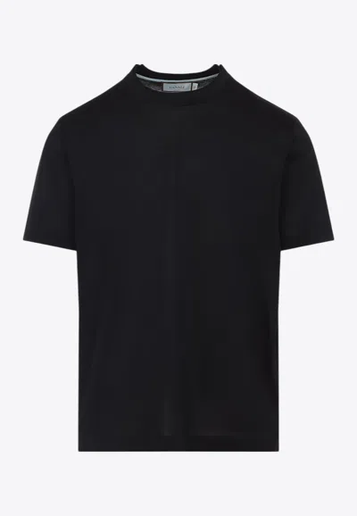 Canali Double-neck Short-sleeved T-shirt In Black