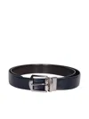 Canali Reversible Smooth Leather Belt In Black